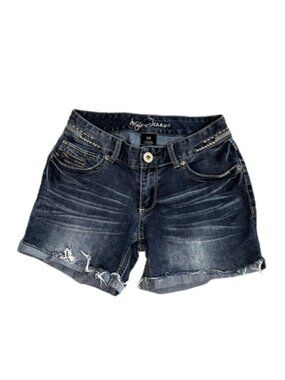 Ariya Jeans Denim Shorts Embellished Pockets Medium Wash Size 5/6